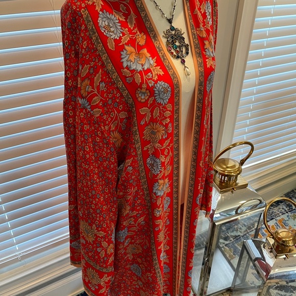 Red Multicolored Kimono Red Aztec Bohemian style kimono. Kimono only - Picture 10 of 15